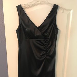 Black Satin Cocktail Dress-SZ 12
